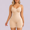 Beige Women's Sleeveless Stretch Shapewear Bodysuit