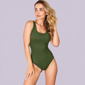 Women's Square-Neck Sleeveless Bodysuit – Olive Green